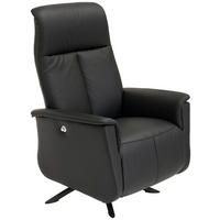 FÅTÖLJ i trä, metall, läder svart  - svart, Design, metall/läder (77/106/87cm) - Welnova