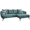 ECKSOFA Velours Blau, Multicolor  - Blau/Multicolor, Modern, Holz/Textil (277/162cm) - Livetastic