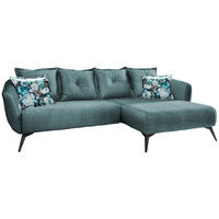ECKSOFA Blau, Multicolor Velours  - Blau/Multicolor, MODERN, Holz/Textil (277/162cm) - Livetastic