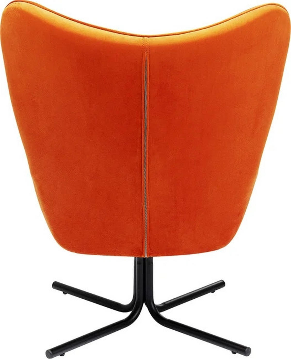 DESIGNSESSEL in Samt Orange, Schwarz  - Schwarz/Orange, Design, Textil/Metall (82/95/73cm) - Kare-Design