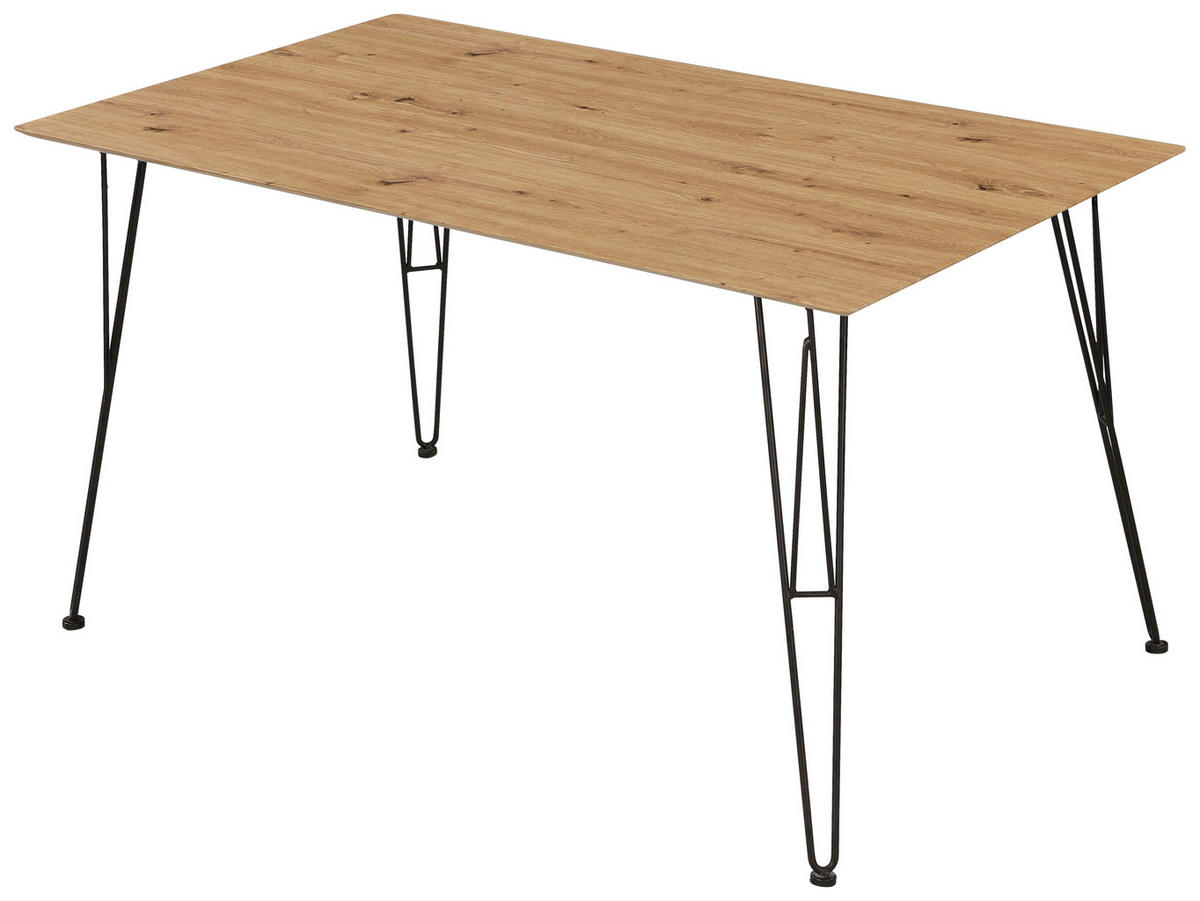 ESSTISCH in Holzwerkstoff   - Anthrazit/Eiche Artisan, KONVENTIONELL, Holzwerkstoff/Metall (140/80/75cm) - MID.YOU