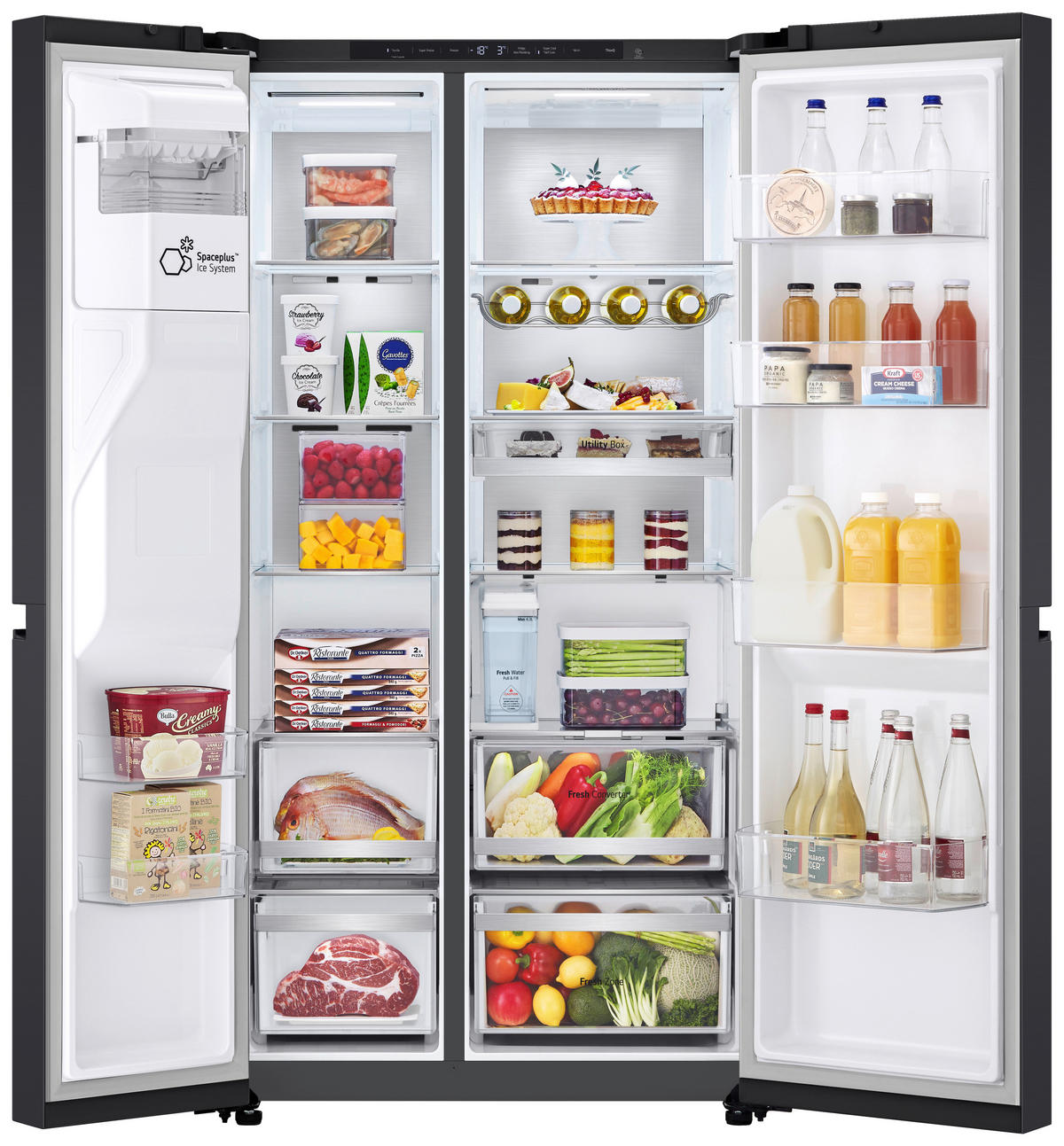 SIDE-BY-SIDE 91,3/179/73,5 cm GSLE91EVAB  - Schwarz, Trend, Glas/Kunststoff (91,3/179/73,5cm) - LG