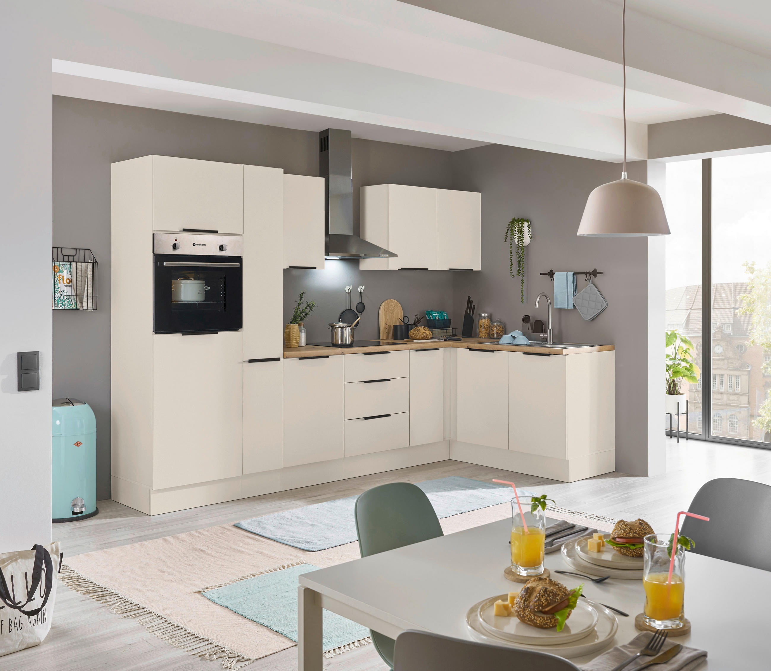Carryhome Eckküche Multan Kaschmir 300x165 cm