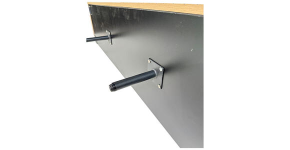 LOWBOARD LINO in 181/50/40 cm - Eichefarben/Schwarz, Design, Holzwerkstoff/Metall (181/50/40cm) - Xora