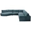 ECKSOFA in Flachgewebe Petrol  - Petrol/Schwarz, Design, Kunststoff/Textil (425/365cm) - Lomoco
