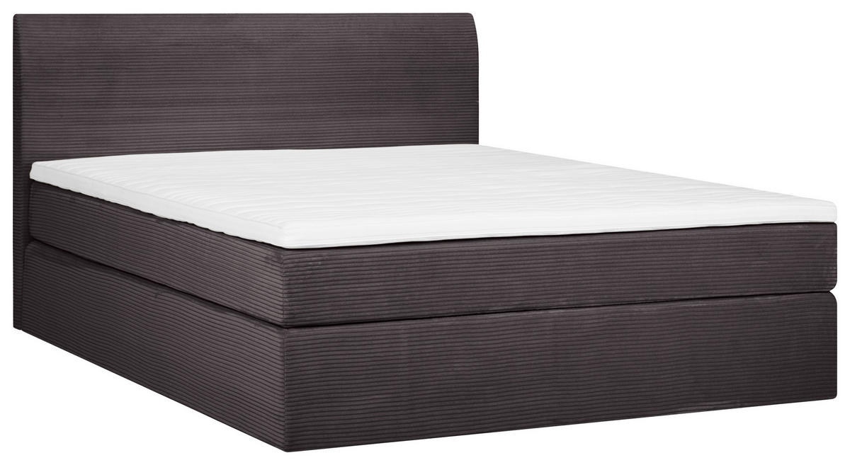 BOXSPRINGBETT 160/200 cm  in Mokka  - Schwarz/Mokka, Konventionell, Holz/Textil (160/200cm) - Carryhome