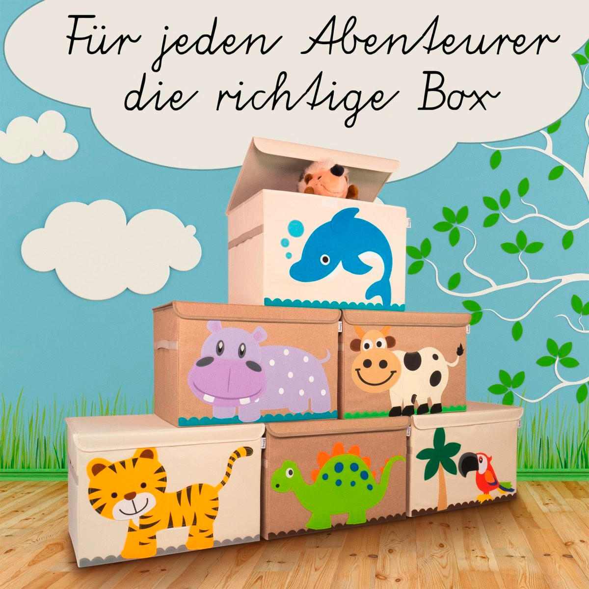 AUFBEWAHRUNGSBOX  - Beige/Rot, Basics, Kunststoff/Textil (36/36/51cm) - Lifeney