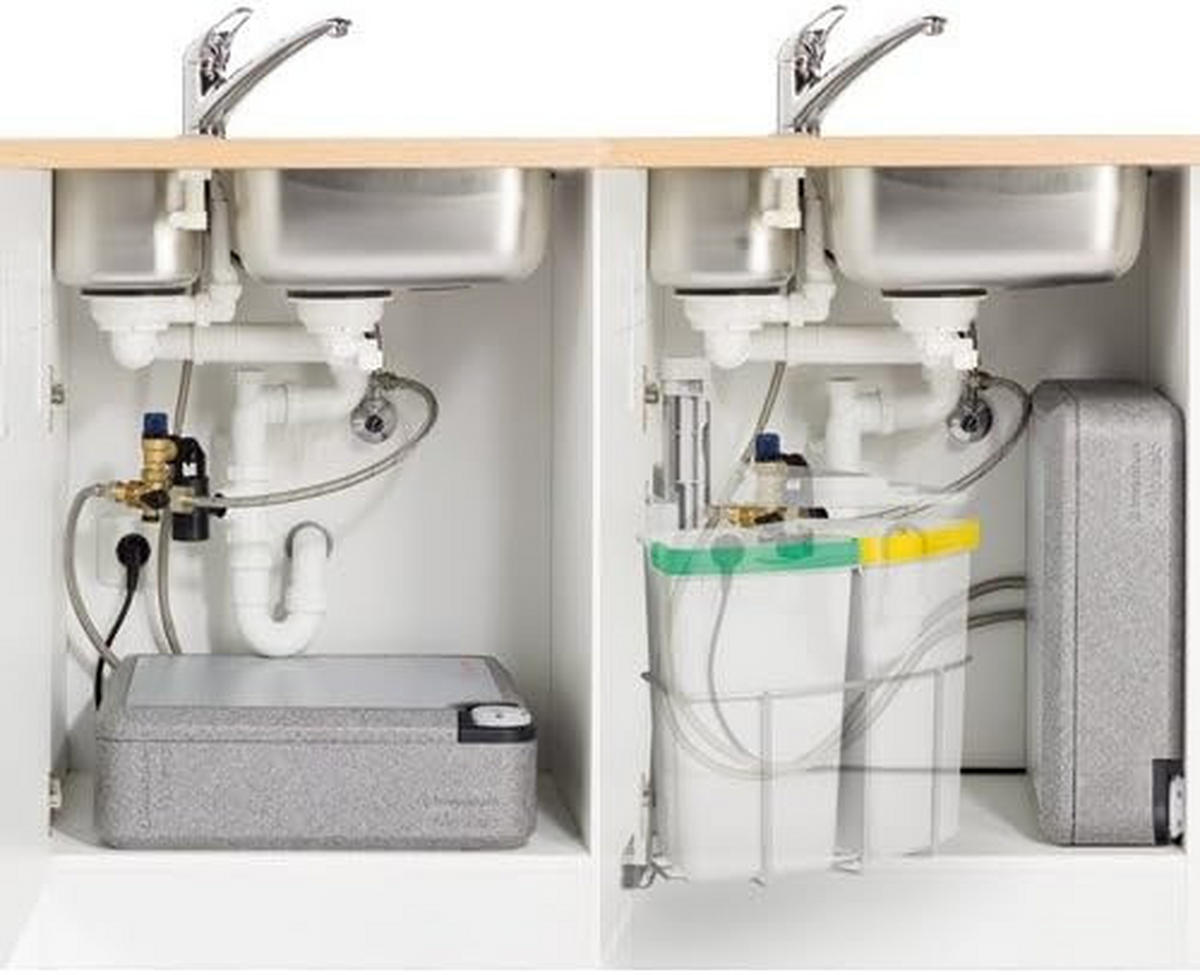 WARMWASSERSPEICHER - Schwarz/Weiß, Basics, Kunststoff - HKT