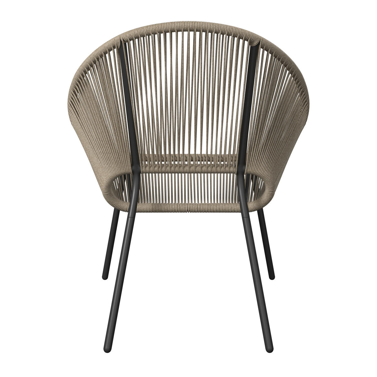 GARTENSESSEL Stahl Schwarz, Beige  - Beige/Schwarz, MODERN, Kunststoff/Metall (69/82/68cm) - Ambia Garden