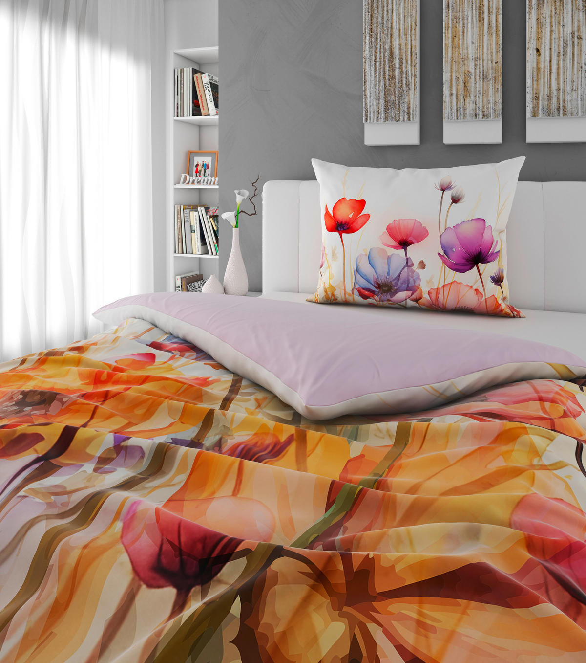 POSTELJINA SA DVA LICA 140/200 cm saten narandžasta  - narandžasta, tekstil (140/200cm) - Esposa