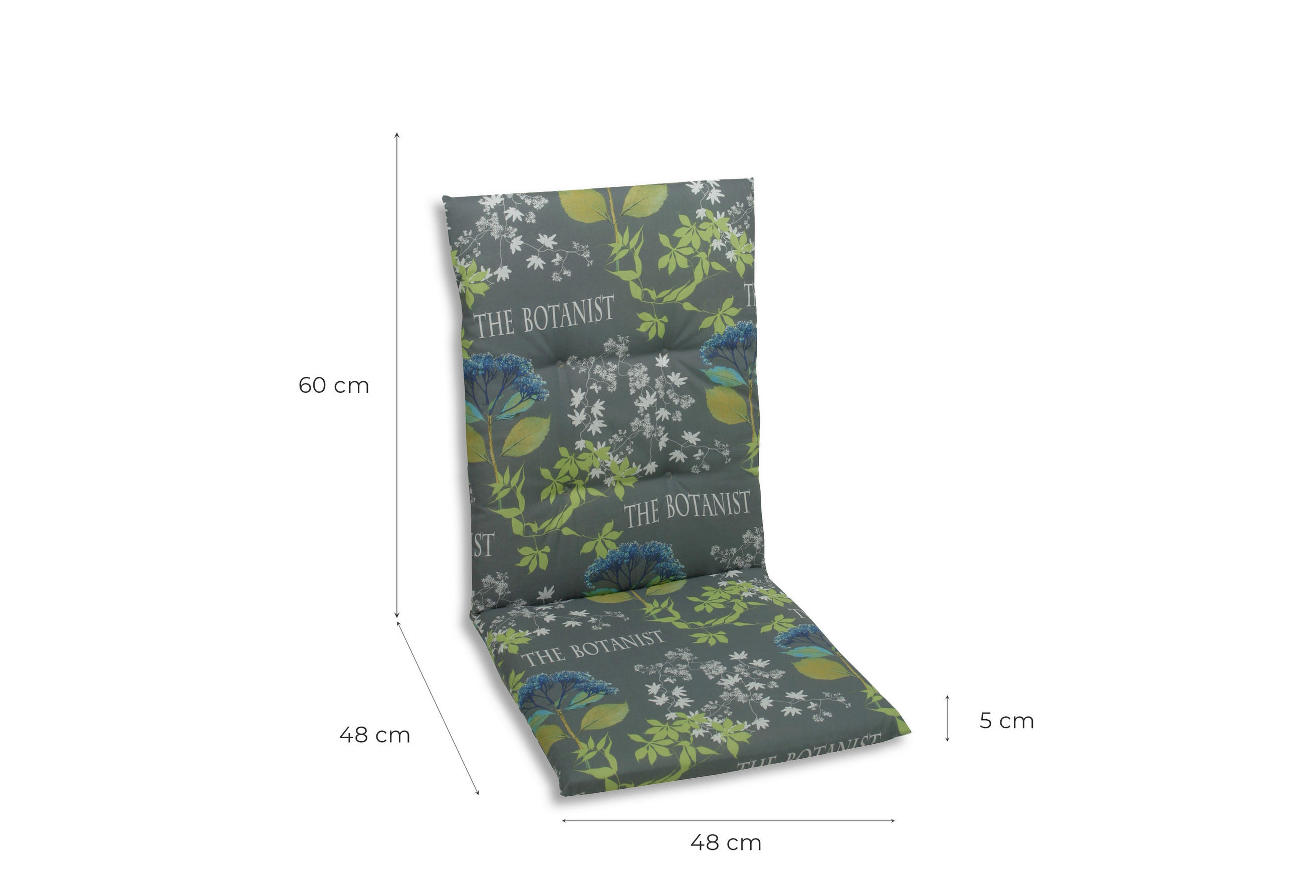 SESSELAUFLAGENSET Blume - Blau/Grau, Basics, Textil (48/5/108cm)