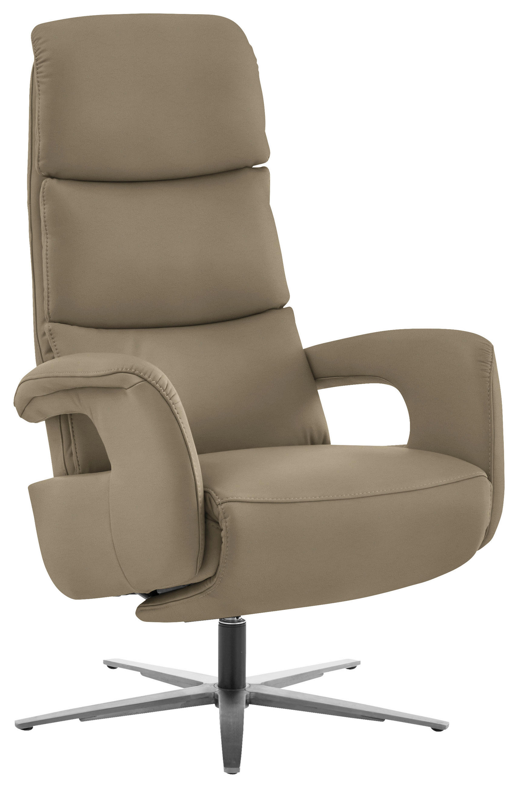 RELAXSESSEL in Leder Schlammfarben  - Edelstahlfarben/Schlammfarben, Design, Leder/Metall (76/119/86cm) - Dieter Knoll