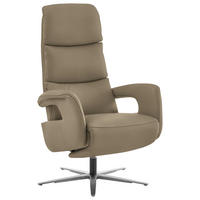RELAXSESSEL in Leder Schlammfarben  - Edelstahlfarben/Schlammfarben, Design, Leder/Metall (76/119/86cm) - Dieter Knoll