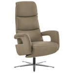 RELAXSESSEL in Leder Schlammfarben  - Edelstahlfarben/Schlammfarben, Design, Leder/Metall (76/119/86cm) - Dieter Knoll