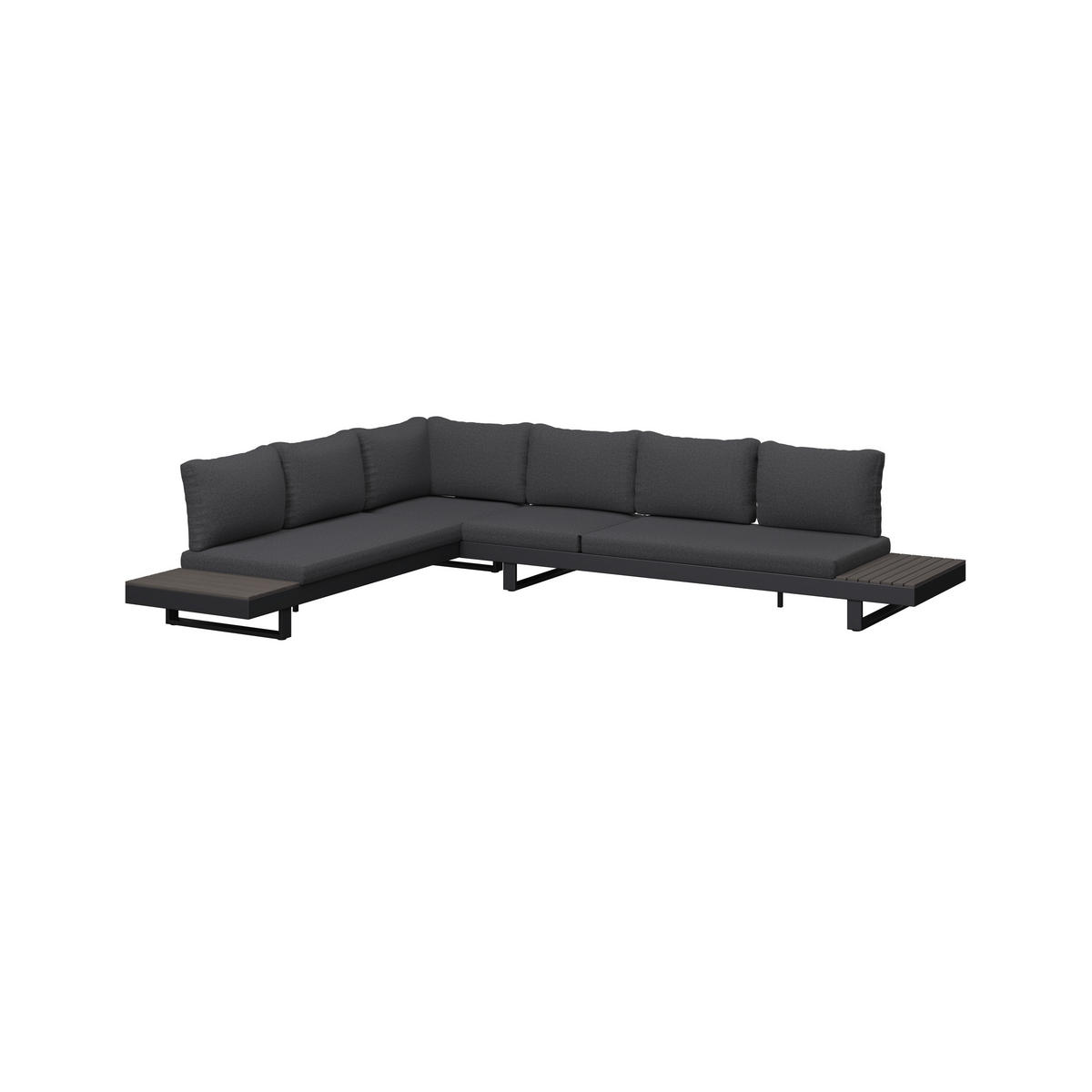 LOUNGEGARNITUR 4-teilig  245/329 cm  Aluminium  - Dunkelgrau/Anthrazit, MODERN, Kunststoff/Textil (245/329cm) - Ambia Garden