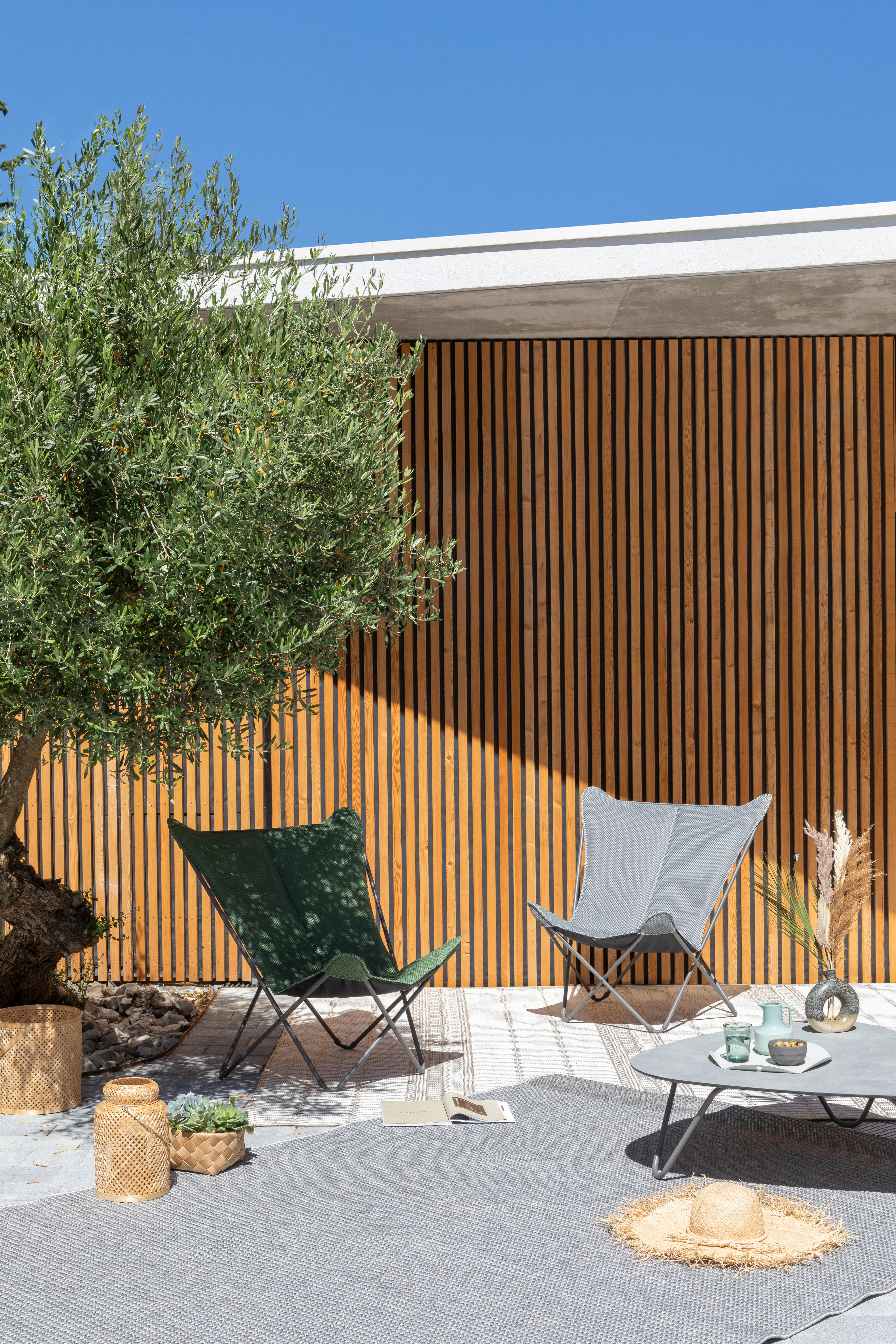 GARTEN-RELAXSESSEL Stahl  - Titanfarben/Hellgrau, Basics, Kunststoff/Metall (91/87/83cm) - Lafuma Mobilier