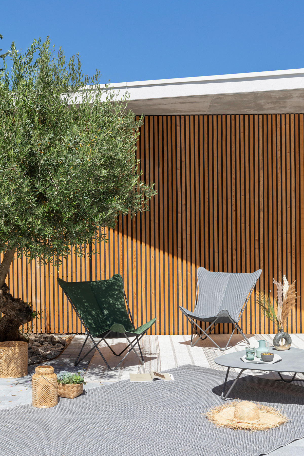 GARTEN-RELAXSESSEL Stahl  - Titanfarben/Hellgrau, Basics, Kunststoff/Metall (91/87/83cm) - Lafuma Mobilier