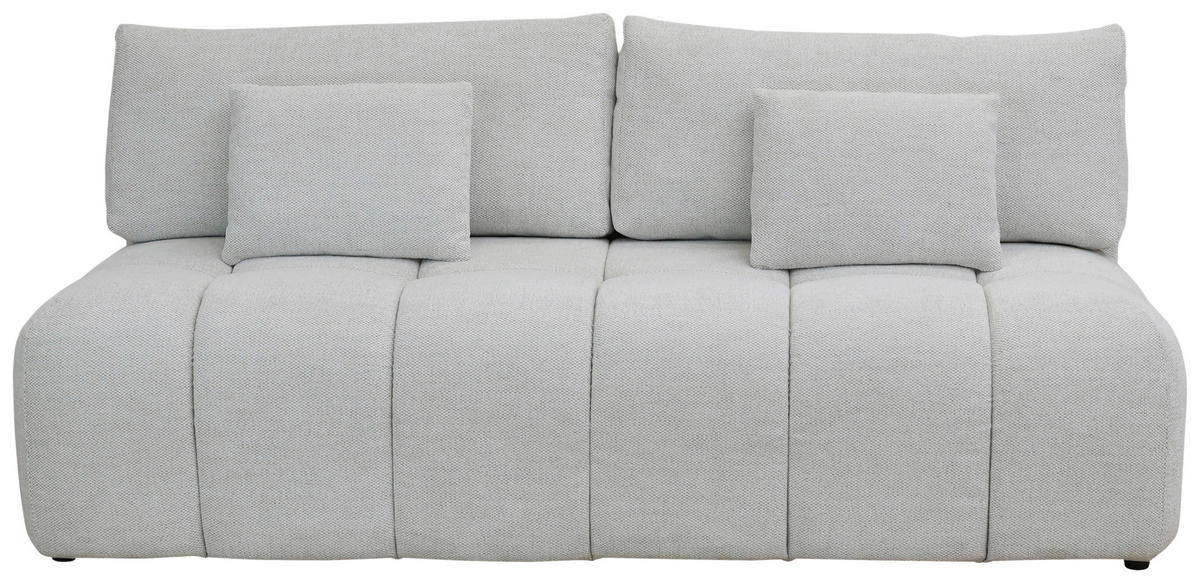 BOXSPRINGSOFA in Chenille Ecru  - Ecru/Schwarz, MODERN, Kunststoff/Textil (210/72/105cm) - Cantus