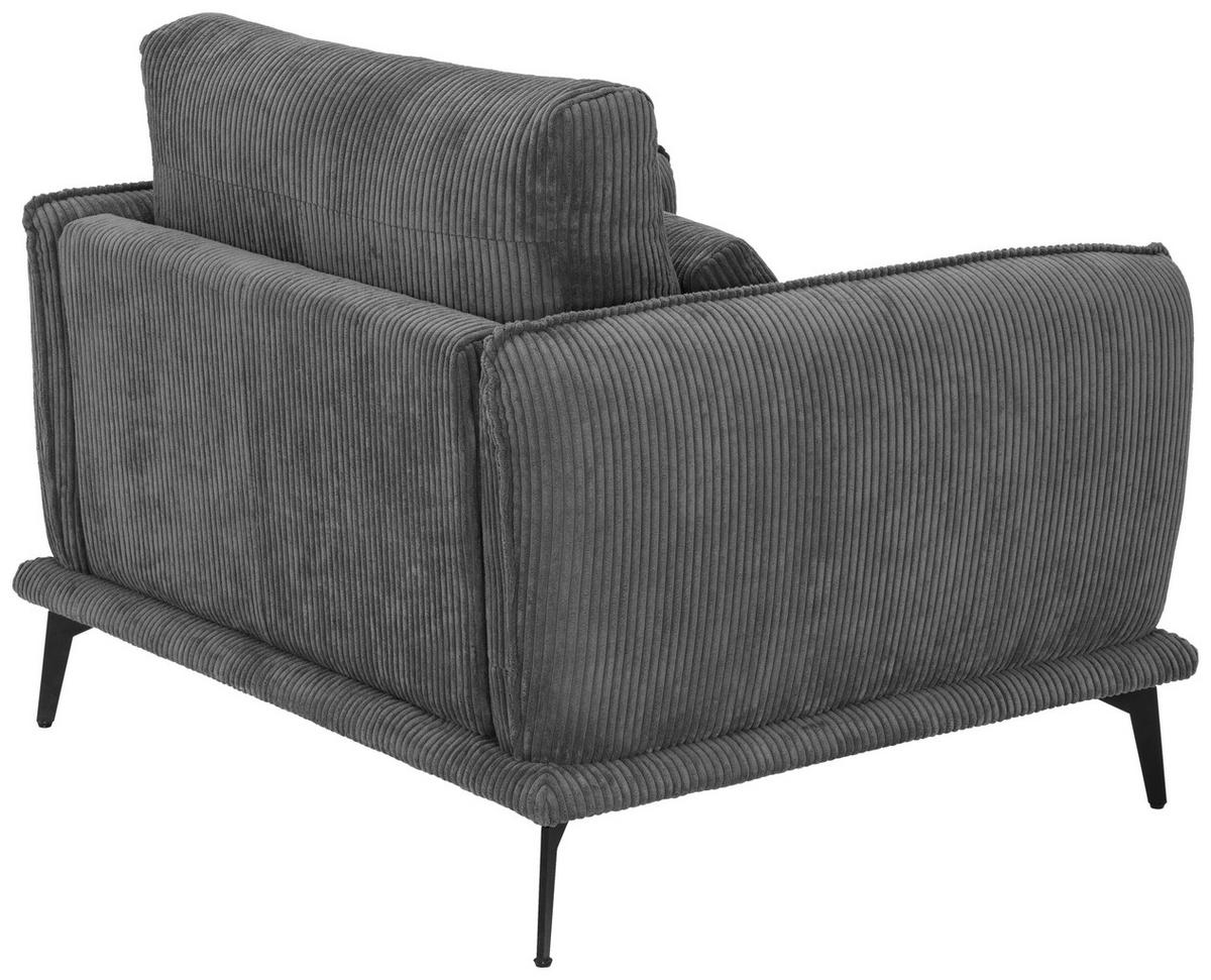 SESSEL Cord Grau    - Schwarz/Grau, Design, Textil/Metall (105/81/89cm) - Livetastic