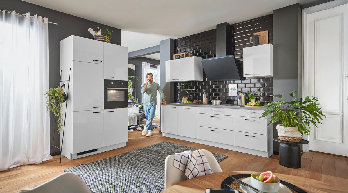 EINBAUKÜCHE   - Weiß, MODERN, Holzwerkstoff - Welnova