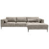 ECKSOFA in Mikrofaser Hellgrau  - Hellgrau/Schwarz, Modern, Textil (280/168cm) - Trendmanufaktur