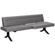 SITZBANK 220/87/70-86 cm Samt Grau  - Schwarz/Grau, KONVENTIONELL, Textil/Metall (220/87/70-86cm) - Moderano