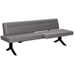 SITZBANK 220/87/70-86 cm  in Grau  - Schwarz/Grau, KONVENTIONELL, Textil/Metall (220/87/70-86cm) - Moderano