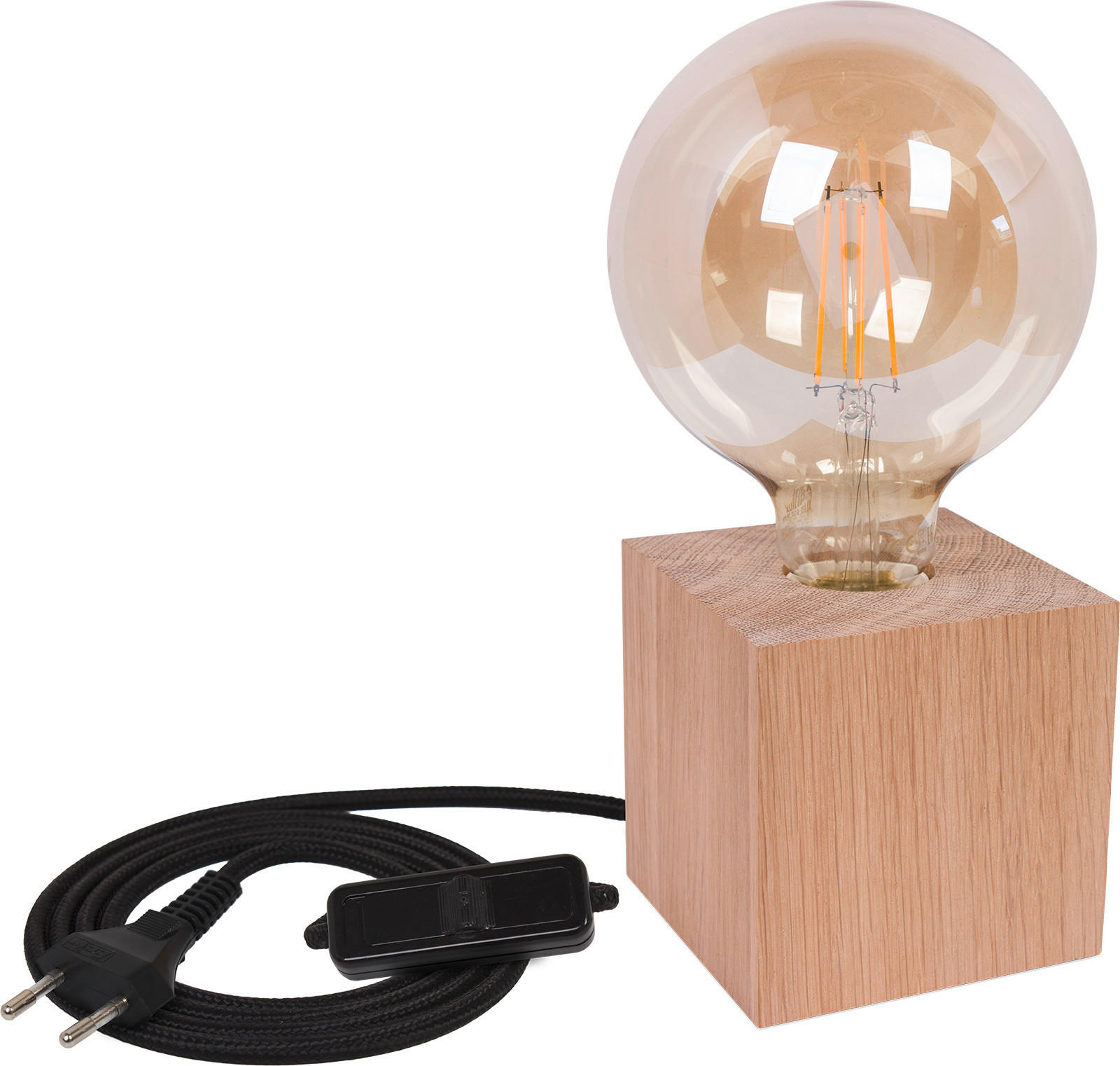 TISCHLEUCHTE Cubo 9/9 cm   - Eichefarben, Basics, Holz (9/9cm)