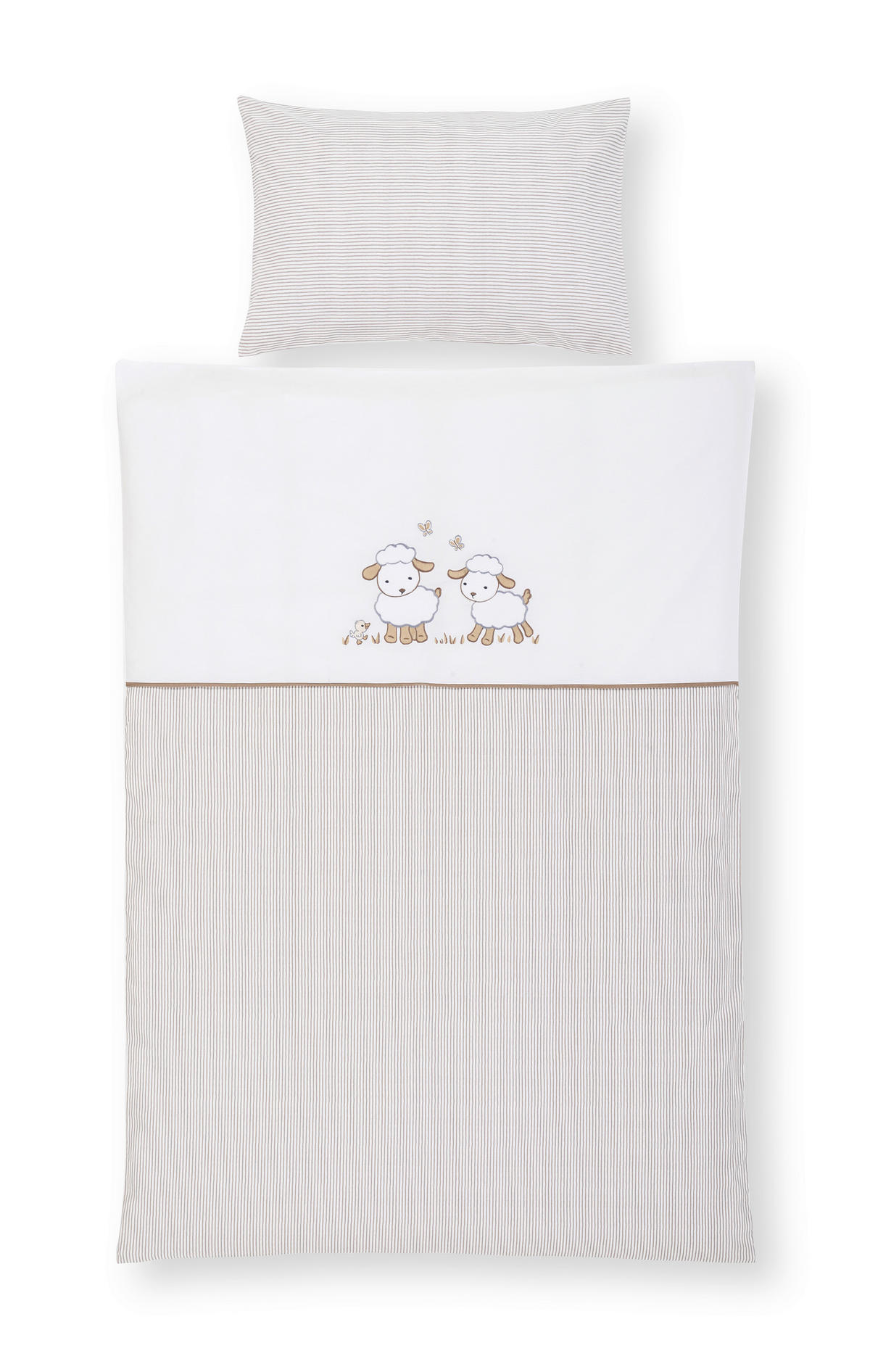 GITTERBETTSET - Taupe/Weiss, Basics, Textil - My Baby Lou
