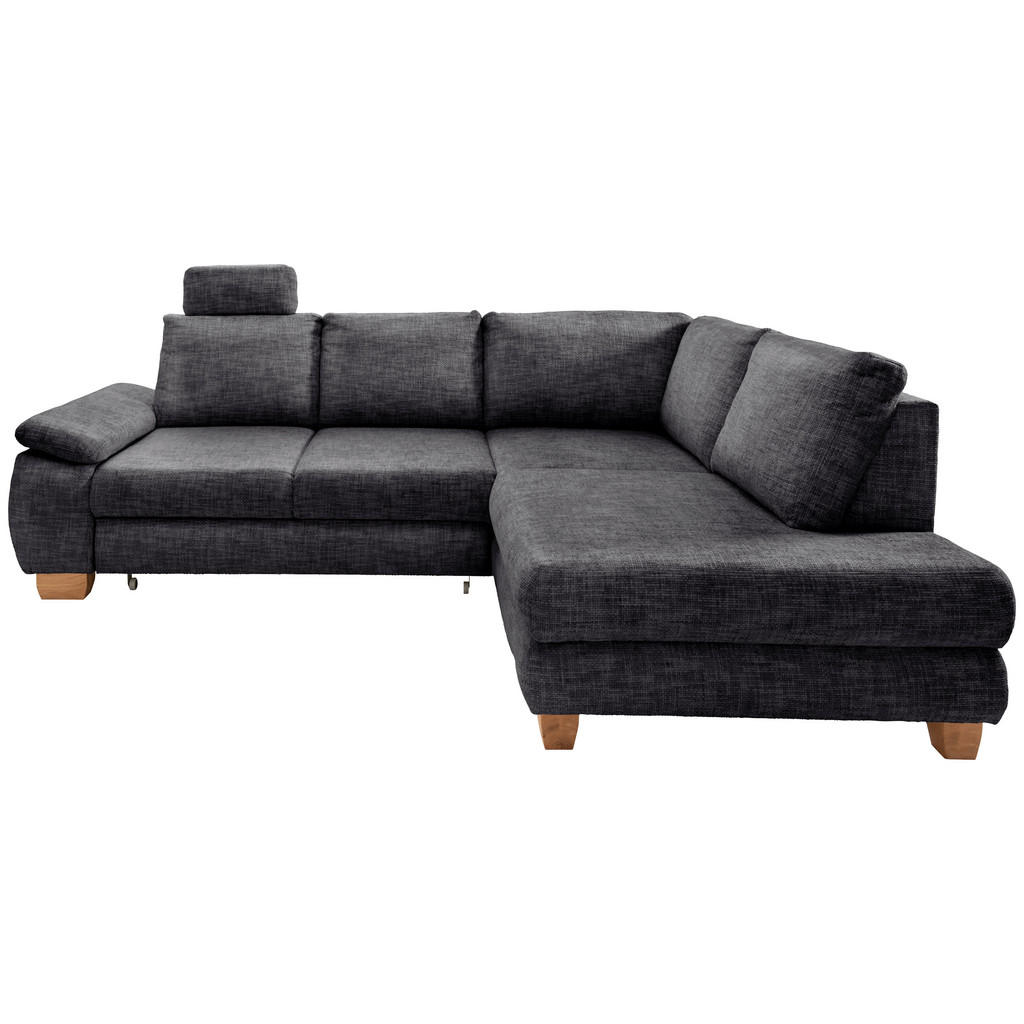 Thumbnail - Livetastic Eckschlafsofa Positano, Schwarz, Textil, Uni, 4-Sitzer, 265x206 cm, Made in EU, Liegefunktion, Rücken echt, A...