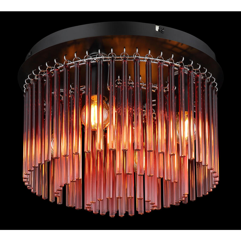 Thumbnail - Globo Deckenleuchte Gorley, Klar, Rot, Schwarz, Chrom, Brombeere, Metall, Glas, 23 cm, CE, Lampen & Leuchten, Innenbeleu...