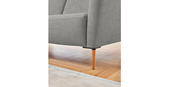 ECKSOFA  in Flachgewebe Hellgrau  189/236 cm  - Eichefarben/Hellgrau, Design, Holz/Textil (189/236cm) - Valnatura
