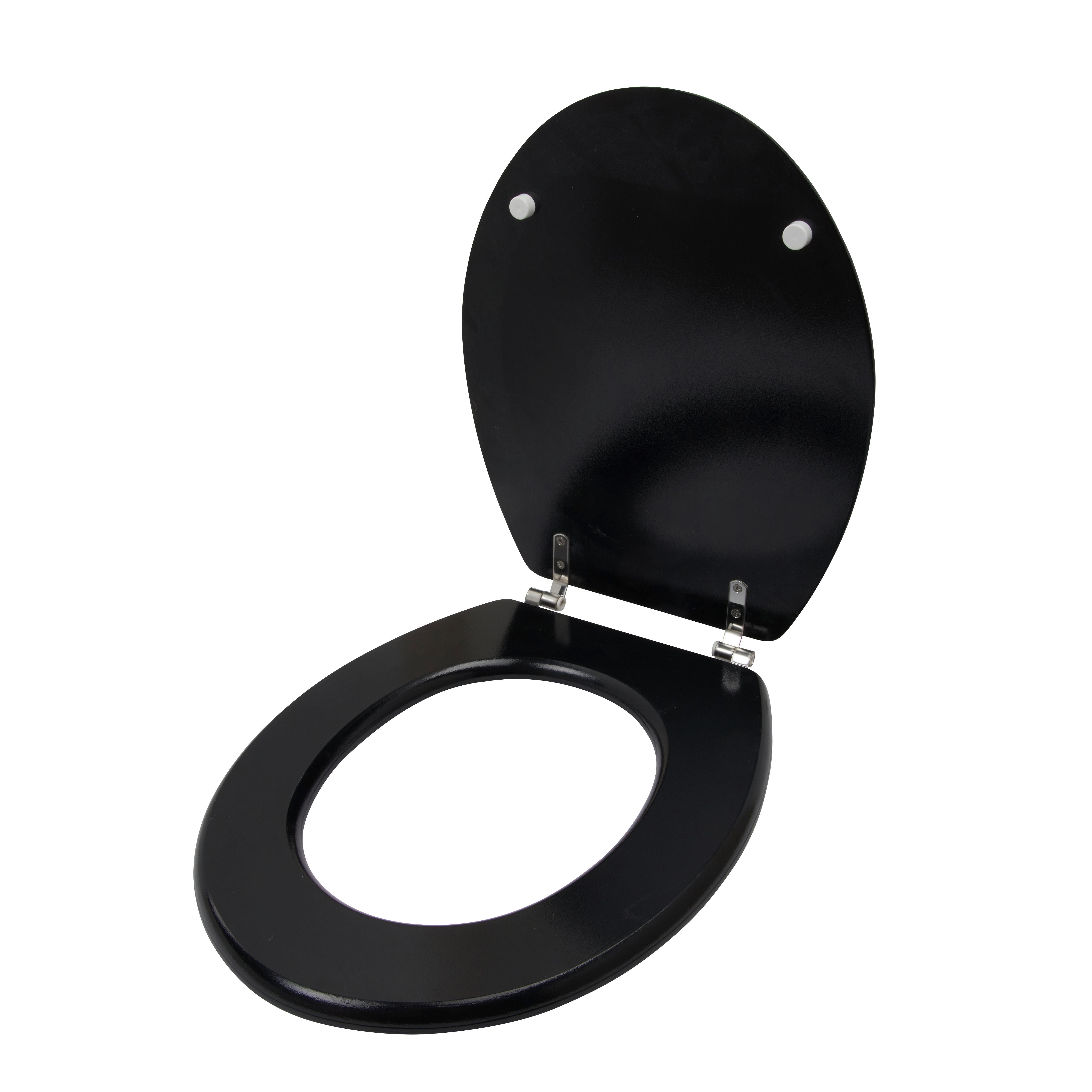WC-SITZ Schwarz  - Schwarz, Basics, Kunststoff (45/36/5cm)