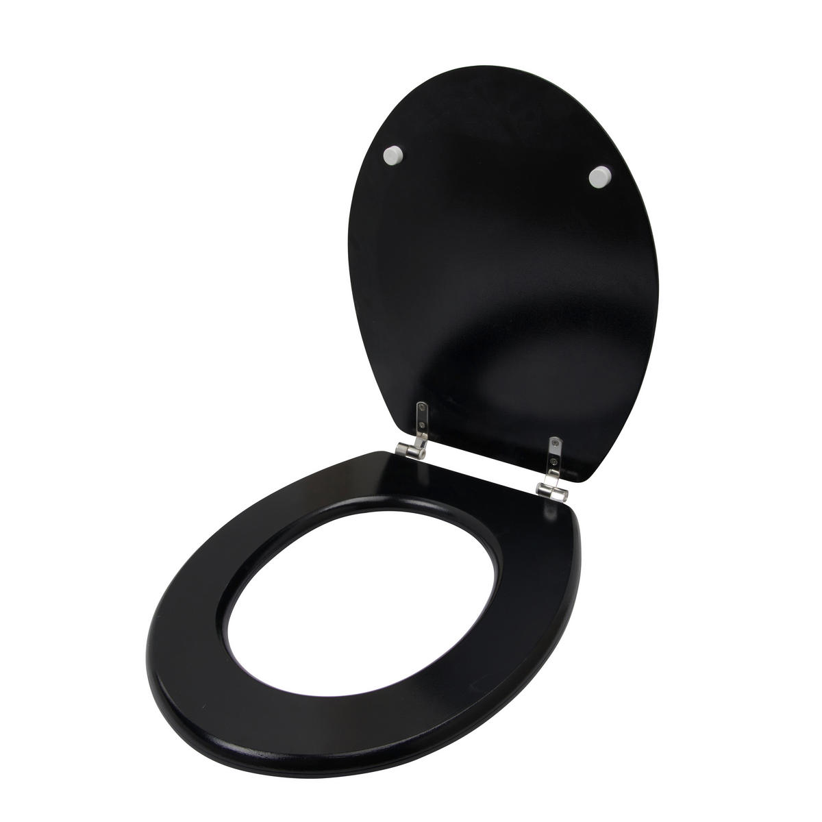 WC-SITZ Schwarz  - Schwarz, Basics, Kunststoff (45/36/5cm)