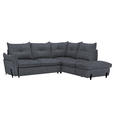 ECKSOFA in Bouclé Grau  - Schwarz/Grau, Design, Textil/Metall (250/220cm) - Xora