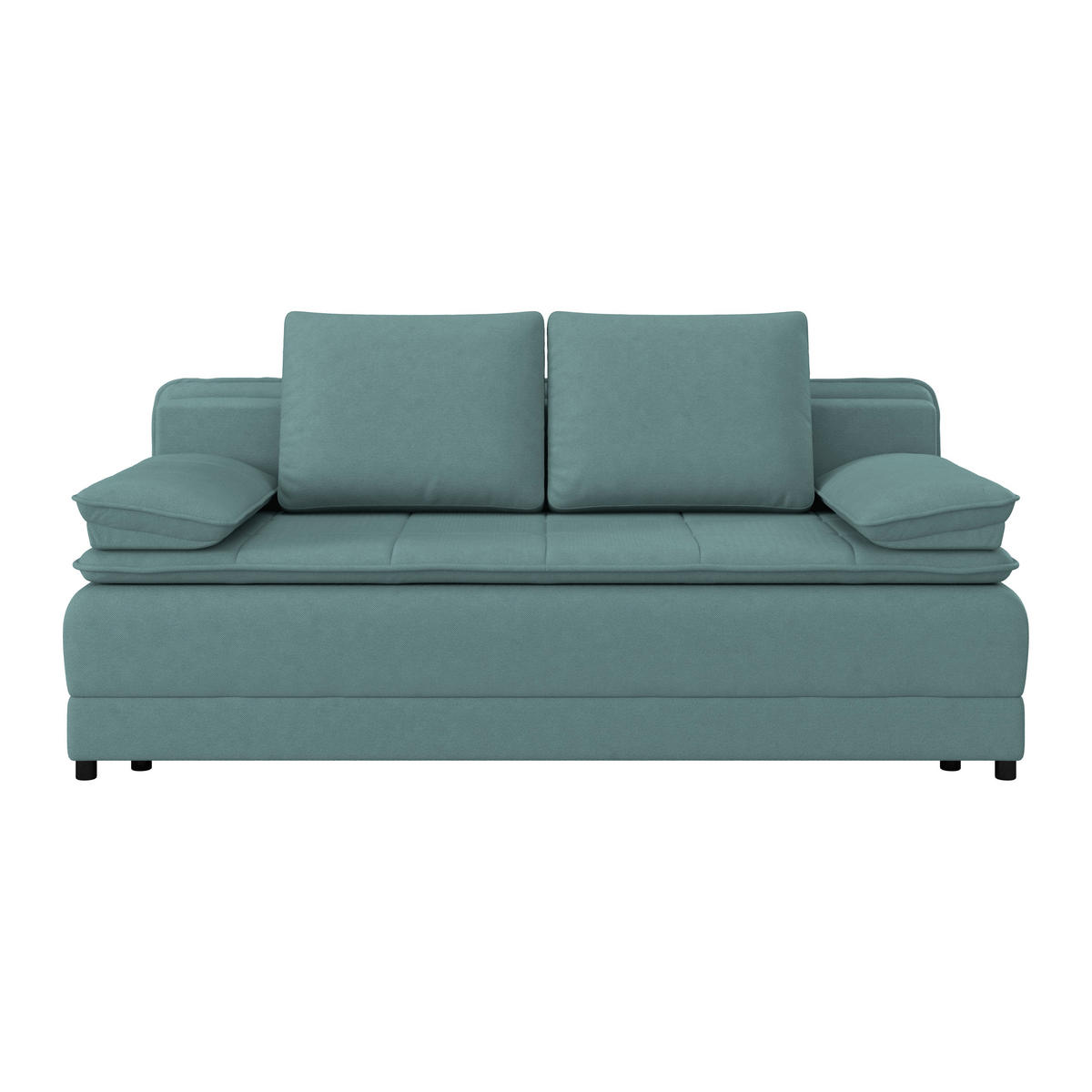 SCHLAFSOFA in Webstoff Hellblau  - Schwarz/Hellblau, Modern, Kunststoff/Textil (202/73-92/105cm) - MID.YOU