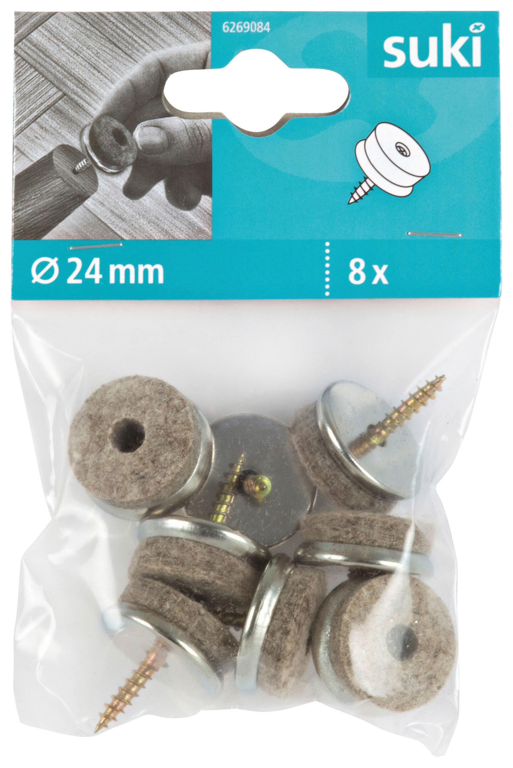 Filzgleiter Ø 24 Mm 8 Stk. Silberfarben Dämpfend