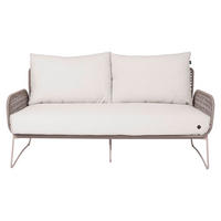 LOUNGESOFA 163/80/81,5 cm Edelstahl  - Creme/Naturfarben, Basics, Textil/Metall (163/80/81,5cm) - Joop!