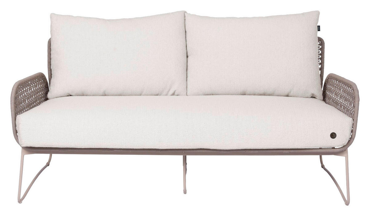 LOUNGESOFA 163/80/81,5 cm Edelstahl  - Creme/Naturfarben, Basics, Textil/Metall (163/80/81,5cm) - Joop!