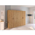 DREHTÜRENSCHRANK 251/197/60 cm 5-türig Eichefarben  - Eichefarben/Silberfarben, Design, Holzwerkstoff/Kunststoff (251/197/60cm) - Novel