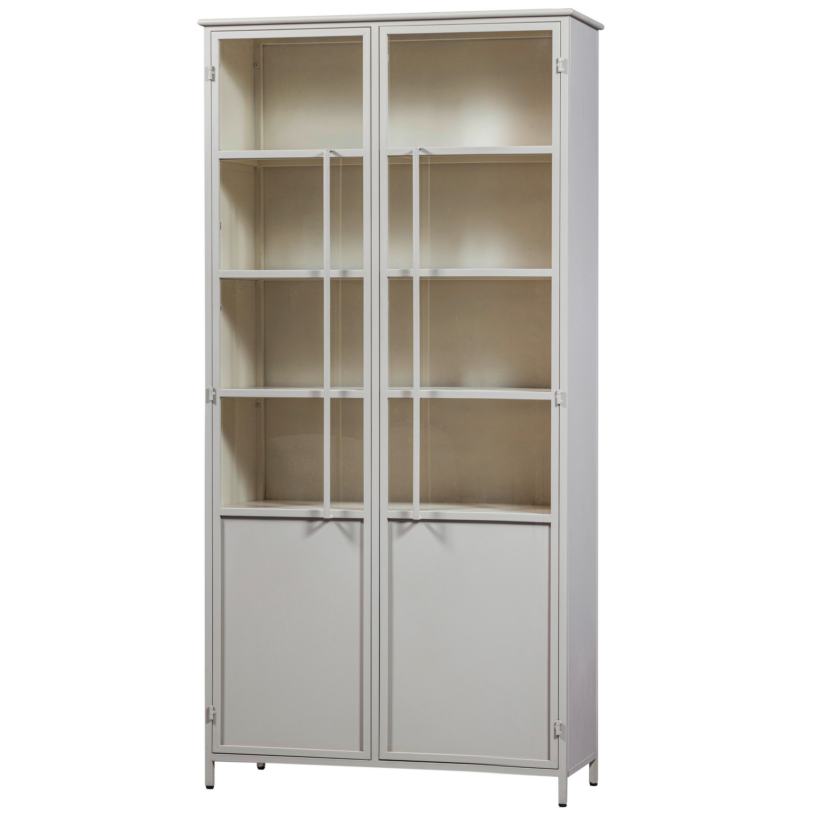 VITRINE in Sandfarben  - Sandfarben, Design, Glas/Metall (96/200/40cm) - Livetastic
