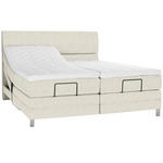 BOXSPRINGBETT 160/200 cm  in Creme  - Chromfarben/Creme, KONVENTIONELL, Kunststoff/Textil (160/200cm) - Voleo