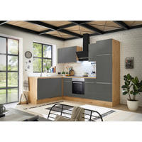 HÖRNKÖK 280/170 cm  i antracit, grå, ek Artisan  - aluminiumfärg/ek Artisan, Lifestyle, trämaterial/plast (280/170cm) - Respekta