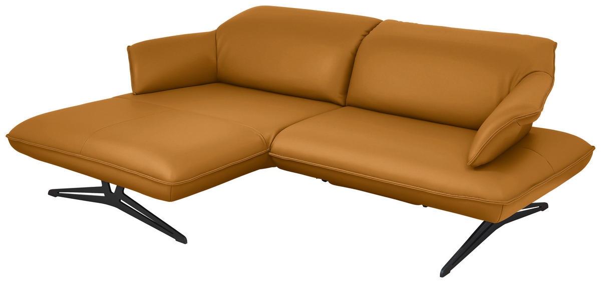 ECKSOFA in Echtleder Goldfarben  - Beige/Goldfarben, Design, Leder/Metall (169/252cm) - Koinor