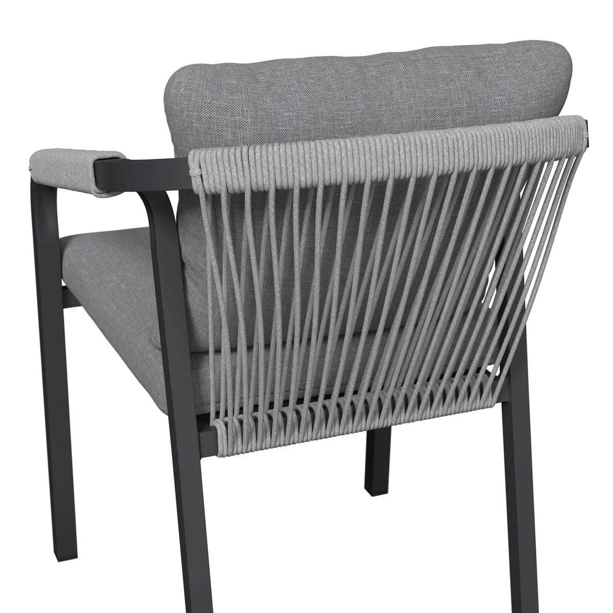 GARTENSTUHL Metall, Textil Anthrazit, Grau  - Anthrazit/Grau, MODERN, Textil/Metall (55/74/65cm) - Ambia Garden