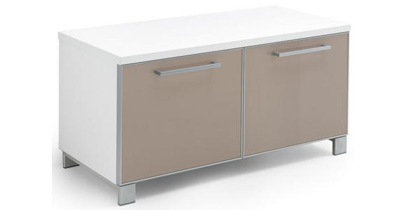 GARDEROBENBANK 84/45/40 cm - Taupe/Chromfarben, Design, Glas/Holzwerkstoff (84/45/40cm) - Novel