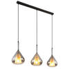 HÄNGELEUCHTE 90/20/140 cm   - Schwarz/Grau, Design, Glas/Metall (90/20/140cm) - Globo