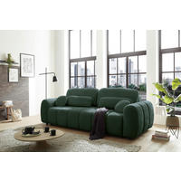 SCHLAFSOFA Webstoff Dunkelgrün  - Dunkelgrün/Schwarz, Design, Kunststoff/Textil (256/76/112cm) - MID.YOU