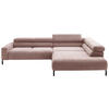 ECKSOFA inkl. Funktion Rosa Cord  - Schwarz/Rosa, MODERN, Textil/Metall (309/219cm) - Pure Home Lifestyle