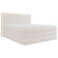 KONTINENTALSÄNG 180/200 cm  i cremefärgad  - svart/cremefärgad, Trend, trämaterial/trä (180/200cm) - Visionight